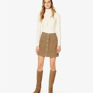 Tory Burch Lucitano Corduroy Snap Front Short Mini Skirt in Beachwood